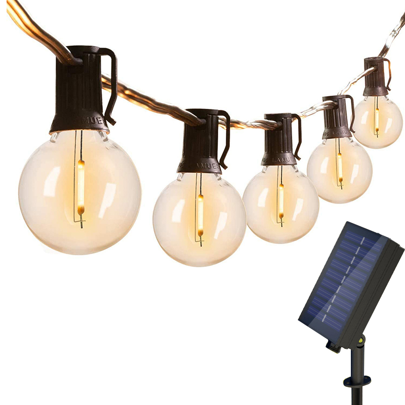 LED-Lichterketten, 21 Meter, G40-Kugellichter, für Höhle Außenbereich, Garten, Terrasse, wasserdicht, Dekoration, Solarstrom, Girlande, Hochzeitsbeleuchtung