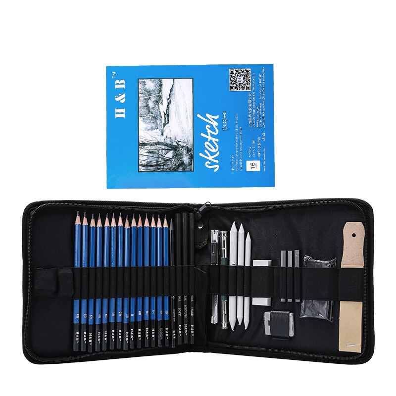 35-piece drawing pencil sketchbook set with sketching kit / art stationery stationery / art supplies / drawing
