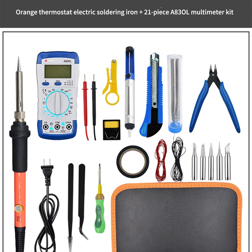 A830L Multimeter Electric Soldering Iron Set 23-piece Set Adjustable Temperature Soldering Iron 60W Household Soldering Iron Set