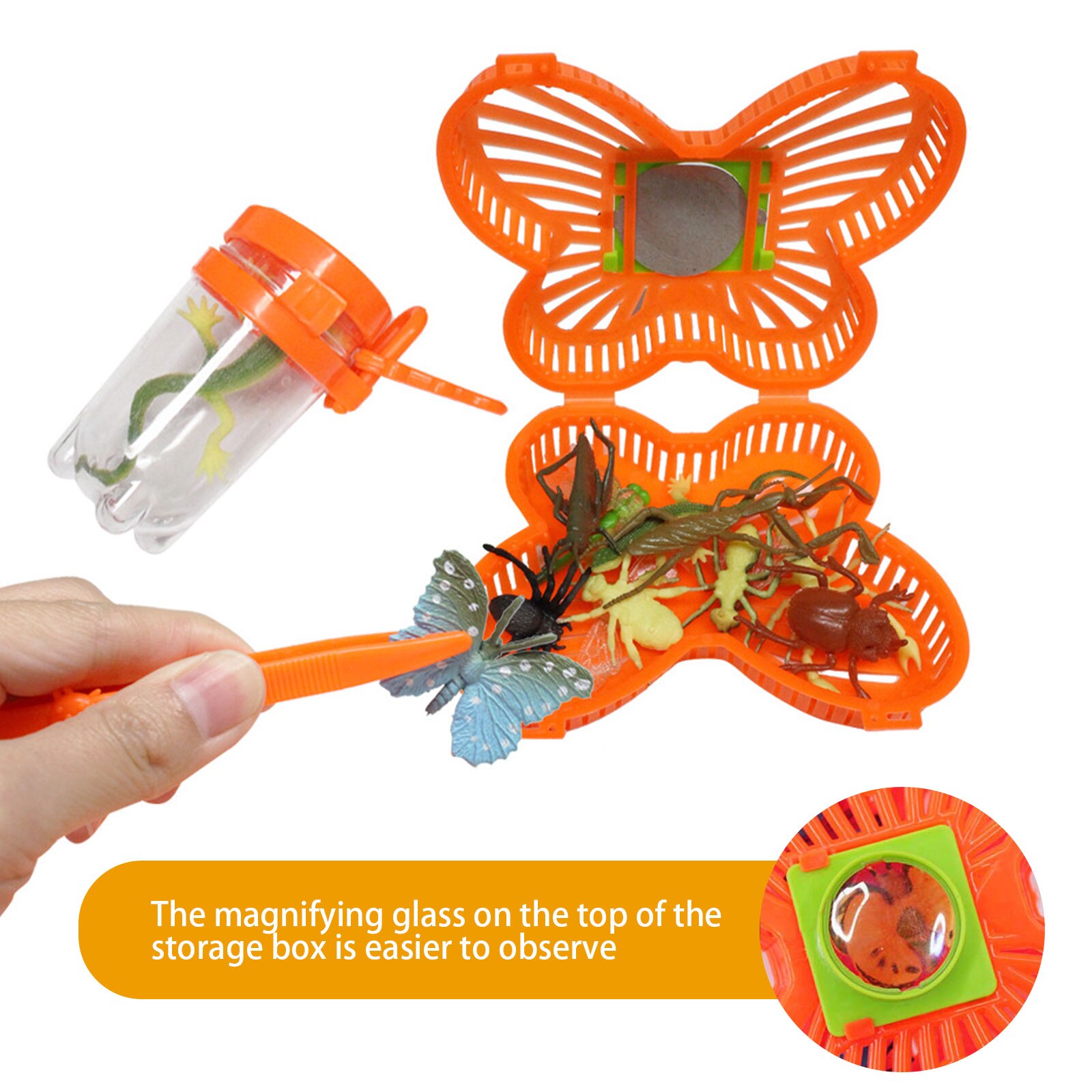 Ensemble de jouets anti-insectes avec télescope, 22 pièces, boîte d&#39;observation, Kit de Capture d&#39;insectes en plein air, jouets éducatifs scientifiques pour enfants