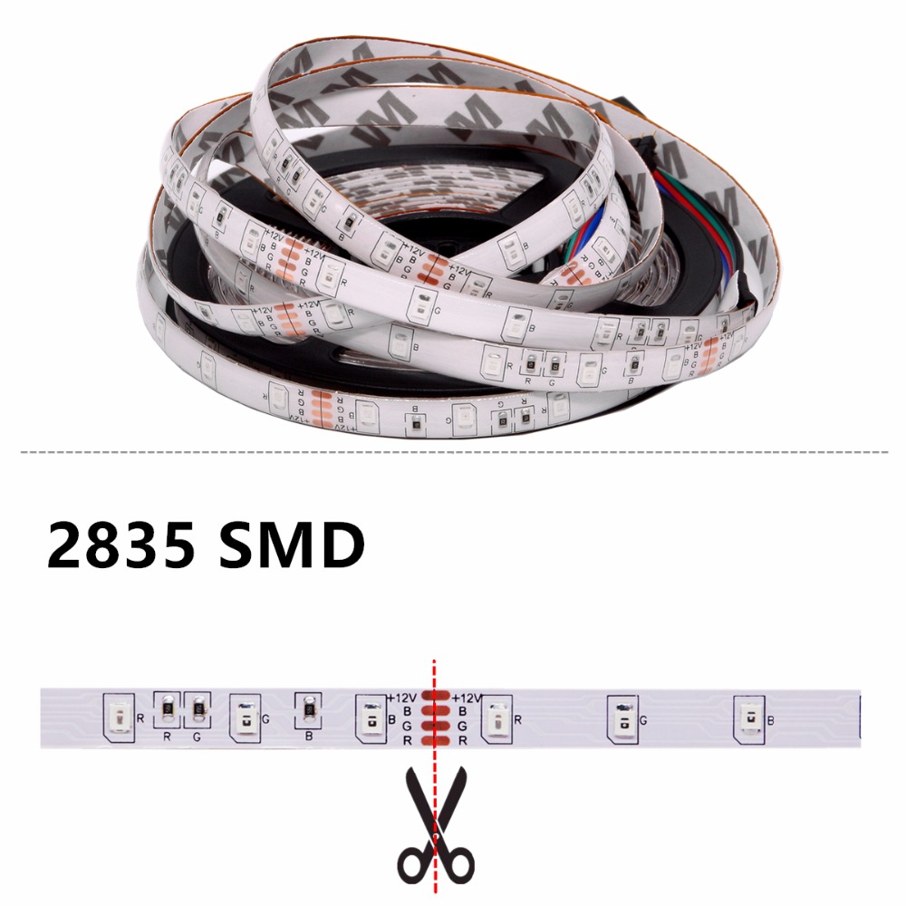 Rgb Led Strip Waterdicht 2835 5M 10M DC12V Fita Led Light Strip Neon Led 12V Flexibele Tape ledstrip Met Controller En Adapter