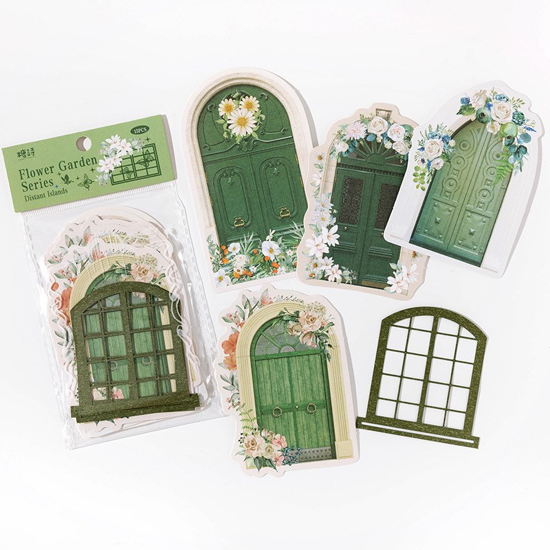 Juego de 15 piezas de Material de ventana de celosía Vintage, papeles decorativos para álbumes de recortes de Collage y proyectos de manualidades DIY: YELLOW