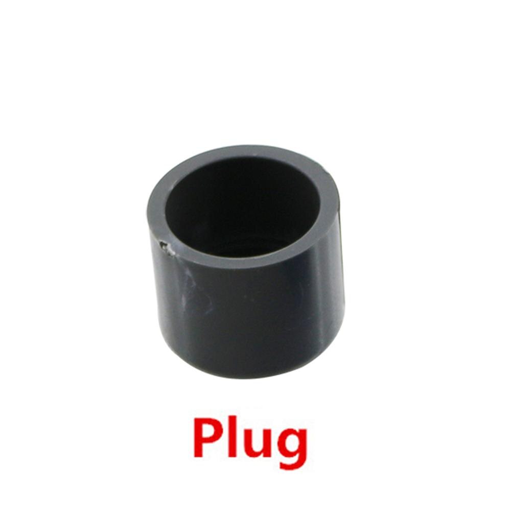 Grey PVC Pipe Connector Inner Diameter 20mm Pipe Connector Garden Water Pipe Joint Adapter Elbow Straight Cross Tee Couplings: Plug connector