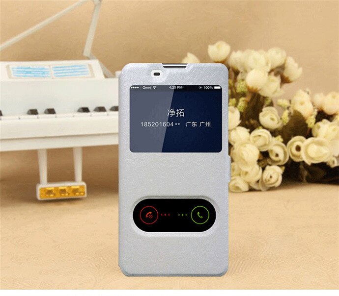 For Huawei Honor 4C Pro / TIT-AL00 HuaweiY6 Pro / TIT-L01 5.0" Case View Window Flip Cover Holder Stand Phone Cases on 4c Pro: white