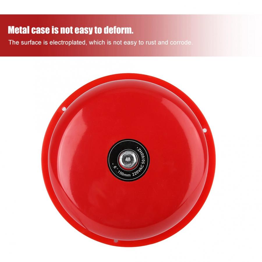 alarm elektryczny dzwonek 6 cali wewnętrzny strajk ze stali nierdzewnej dzwonek elektryczny 100db sirene alarme