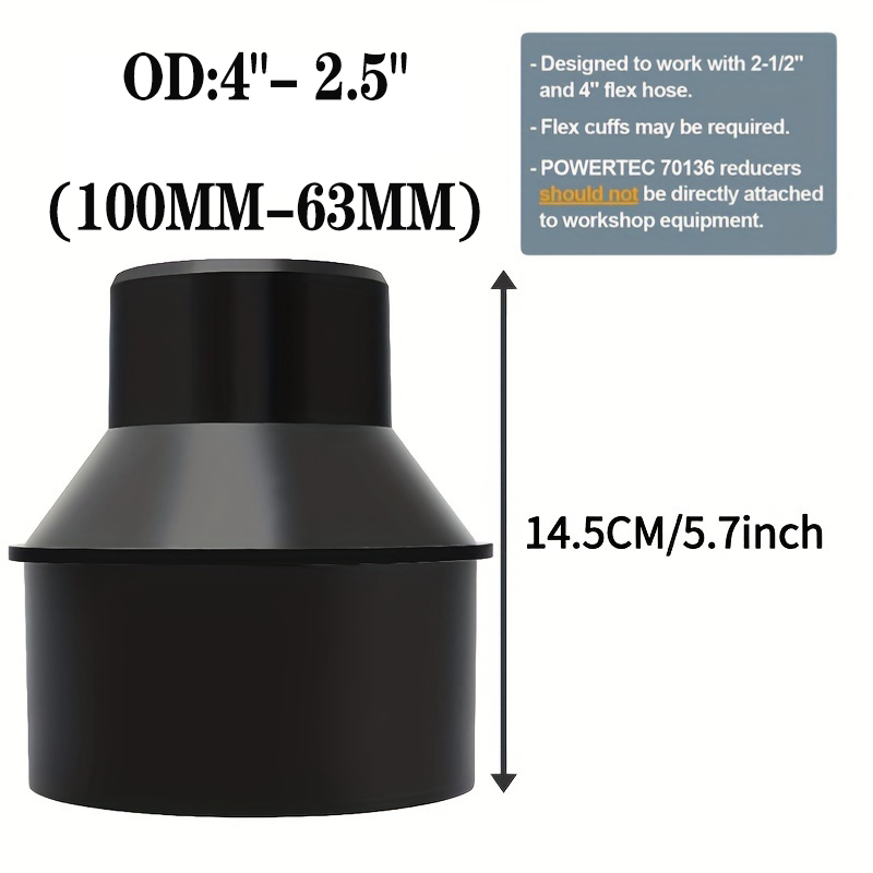 OD 4‘’-2.5”(100mm-63mm) Hose connector Vacuum Hose Adapter Plastic Hose Reducer Adapter Connector Flexible PVC Pipes: Khaki / 4pcs