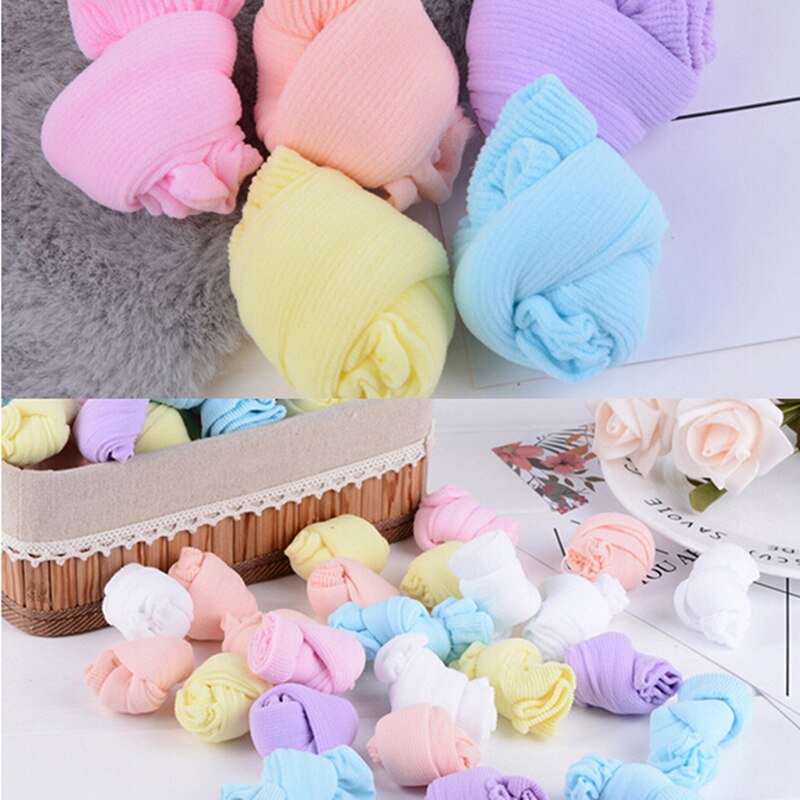 10 paires de chaussettes colorées pour enfants été chaussettes bonbons pour enfants heureux