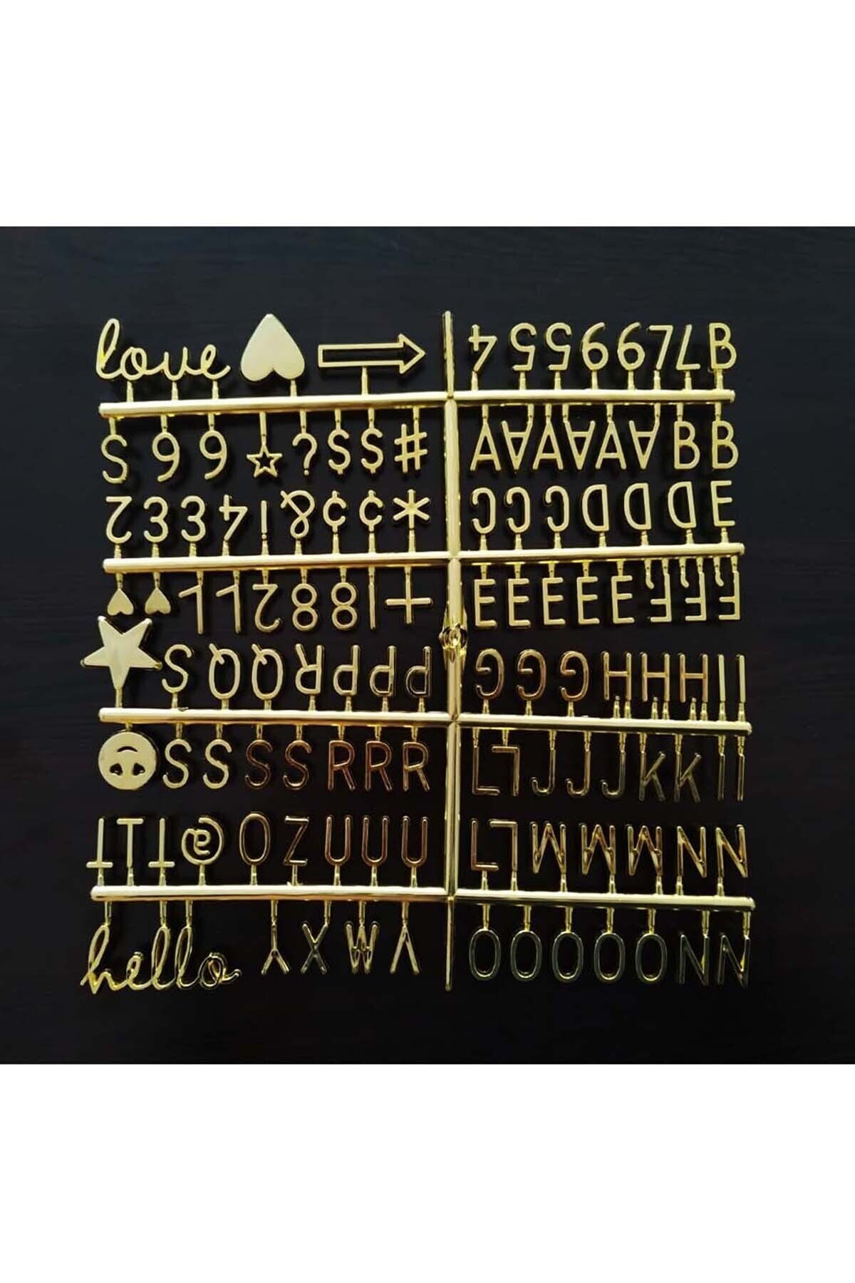 Vervangbare Schrijfbord Zwarte Kleur Message Board En 121 Gouden Brief-Karakter 26X26 Cm Decoratieve memo Board: gold letter