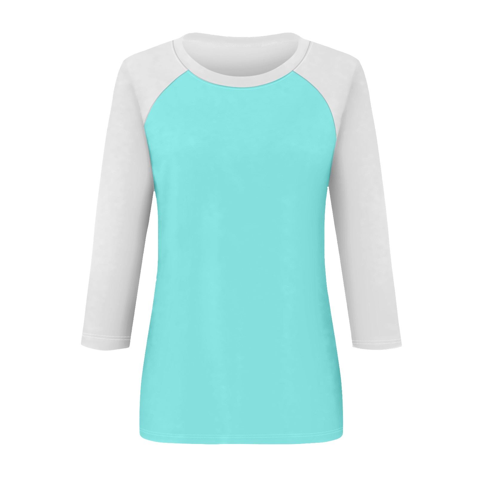 Chemise pour femmes décontracté manches Raglan col rond manches 3/4 ample Patchwork imprimé T-Shirt haut pour femme Ropa De Mujer