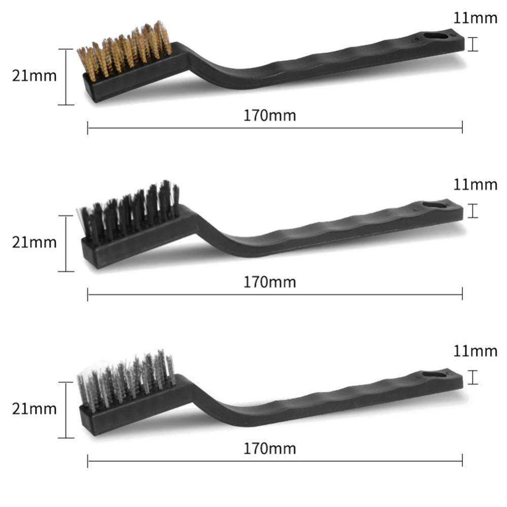Mini cepillo para quitar óxido, limpieza de latón, pulido de Metal, alambre de latón, alambre de acero, cepillo de nailon, Herramientas de limpieza, Kits para el hogar