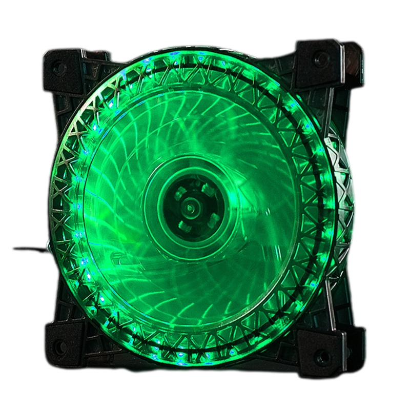 120mm Computer Cooling Fan RGB Case Fan Adjustable High Performance Silent Control Chassis Radiators 4Pin + 6Pin: green