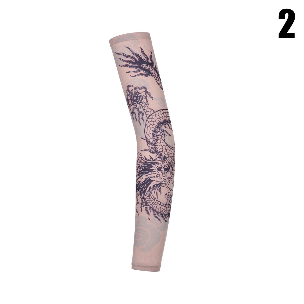 Tattoo Sleeve Arm Warmers Summer Print Mangas For Man Sleeve Seamless Summer Tattoo Stitched Outdoor Woman Riding Sleeve: 2