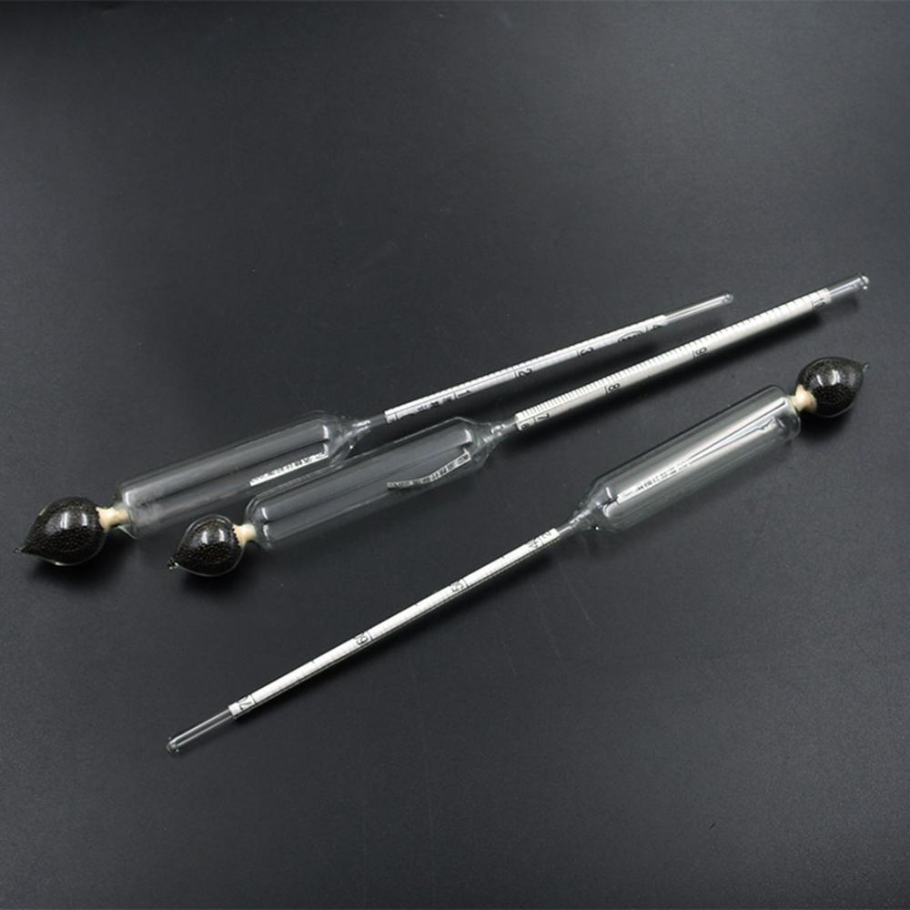 3pcs Glass Alcohol Meter Hydrometer Tester 0 to 100% With Thermometer Gadget Case Kit For Wine Instruments