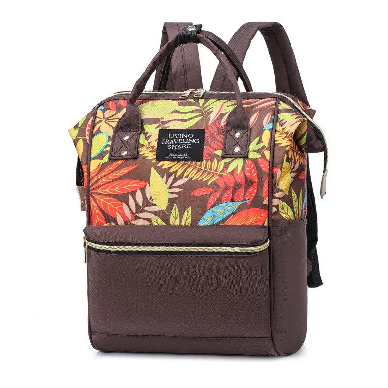 Style Printed Multi-functional Mummy Bag Cross Border MOTHER'S Bag Mass Maternity Package: Brown