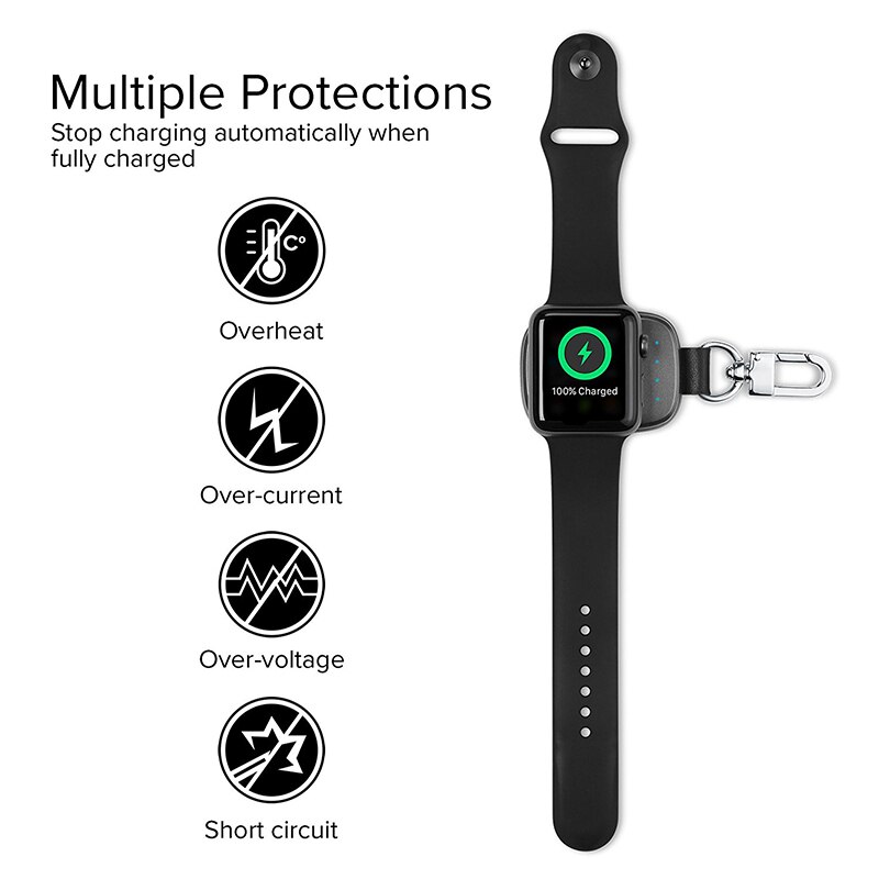 Externe batterij voor apple watch 1 2 3 4 draadloze oplader powerbank 950 mah draagbare outdoor qi draadloze oplaad powerbank