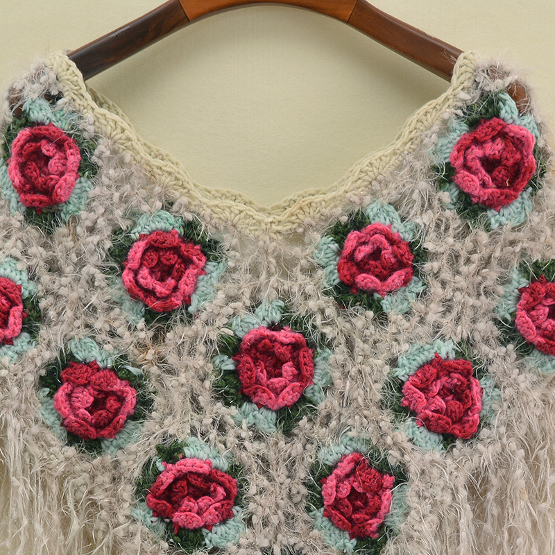 Herfst Winter Vrouwen Poncho Cape Handgemaakte Gehaakte Hollowout Lady Trui Wrap Sjaals Kwastje Mode Feme Cape