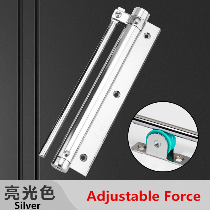 Aluminum Alloy Upgrade Pulley Mute Door Closer Adjustable Force Automatic Door Closing Device Smooth Silent use for Types Doors: Silver
