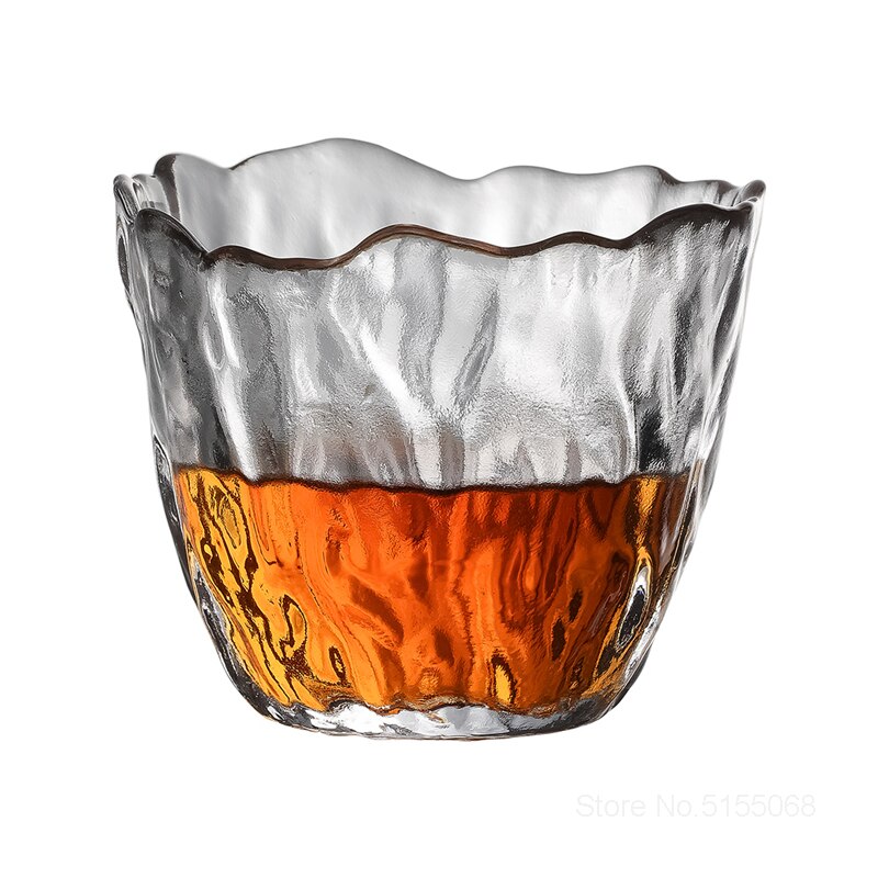 Japansk stil frost blommor hammare kung fu te kopp kronblad skull glas kvinnlig vacker konst vin skott glas whisky tumbler tekopp