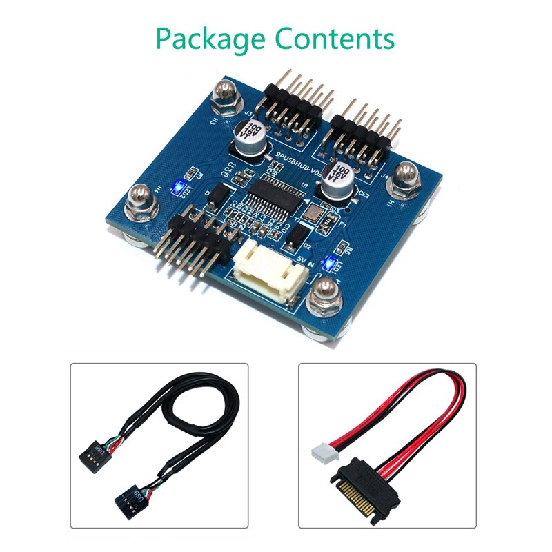 4-Port USB 2.0 Hub Module with SATA Power Cable and netic Base for Desktop, Keyboard, Mouse, USB Flash Drive