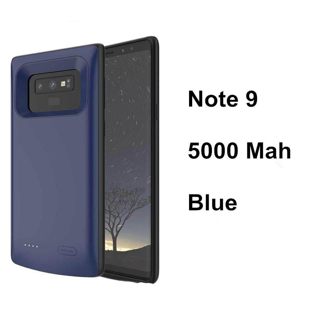 Para samsung galaxy note 9 caso de bateria carga rápida carregador externo capa power bank para samsung galaxy s9 caso de bateria s9 mais: Note 9 Blue