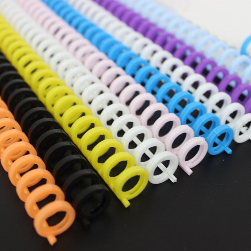 5Pcs 6-Hole Loose-Leaf DIY Opening Ring Binding Spiral Coil For Notepad Hinged Rings School Binding Paper Clip 10mm