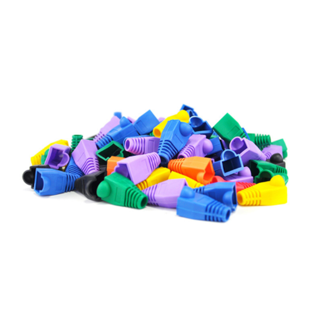 Multi-Color Crystal Head Sheath Ethernet Cable Protective Case Network Plug Socket Boot Cap RJ45 Rubber Sleeve