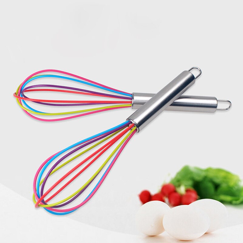 1 Uds beber batidor mezclador de huevo de silicona batidores de cocina herramienta Mano huevo Espumador mezclador Wisk cocinar licuadora