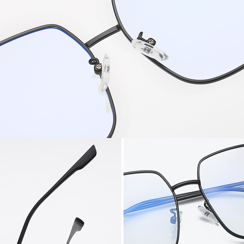 Chameleon Sunglasses with Anti Blue Light Glasses for Men Women Big Frame Square Photochromic Blue Ray Blocking Eyewear