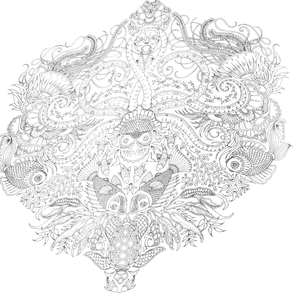 Lost Ocean Drawing Coloring Book Graffiti Books Adult Painting Children J60A