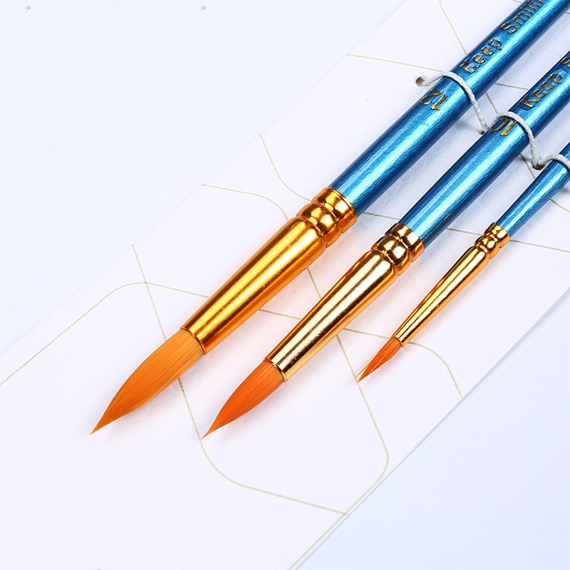 Pinceaux ronds multifonctions pour peinture et dessin, 2 couleurs, en Nylon Double couleur, pour aquarelle