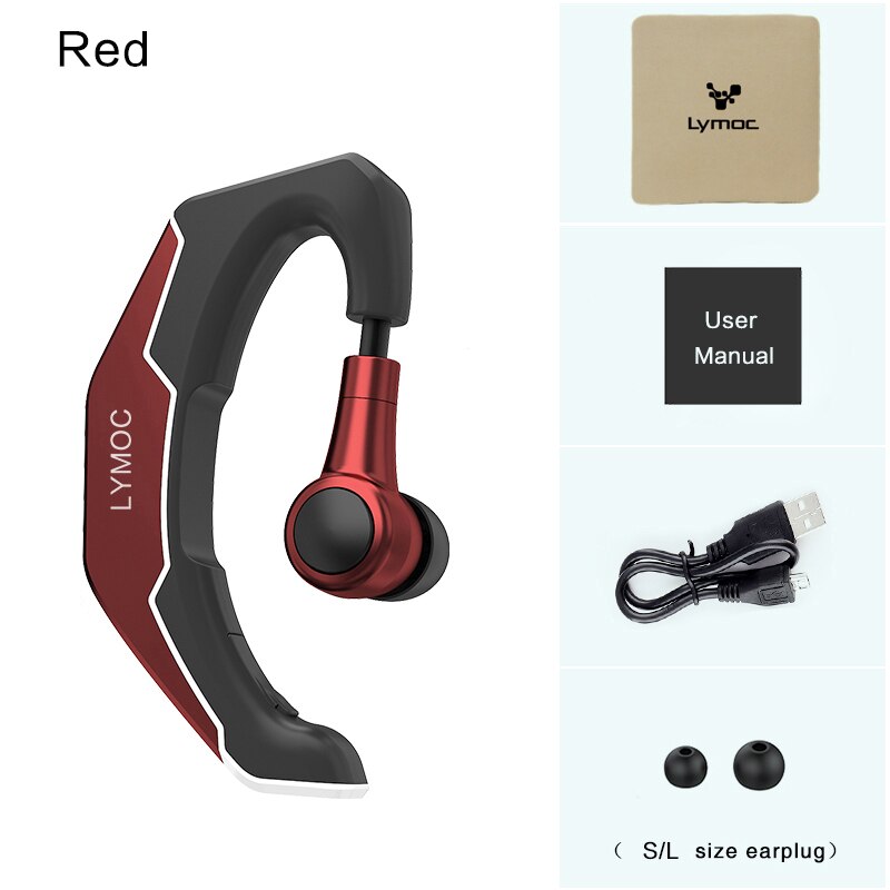 LYMOC Q3 Upgrade Bluetooth Headsets Auto Sport Draadloze Koptelefoon HD MIC Handsfree Telefoon hoofdtelefoon Rit Motorcycle Fiets voor iPhone: BlackRed
