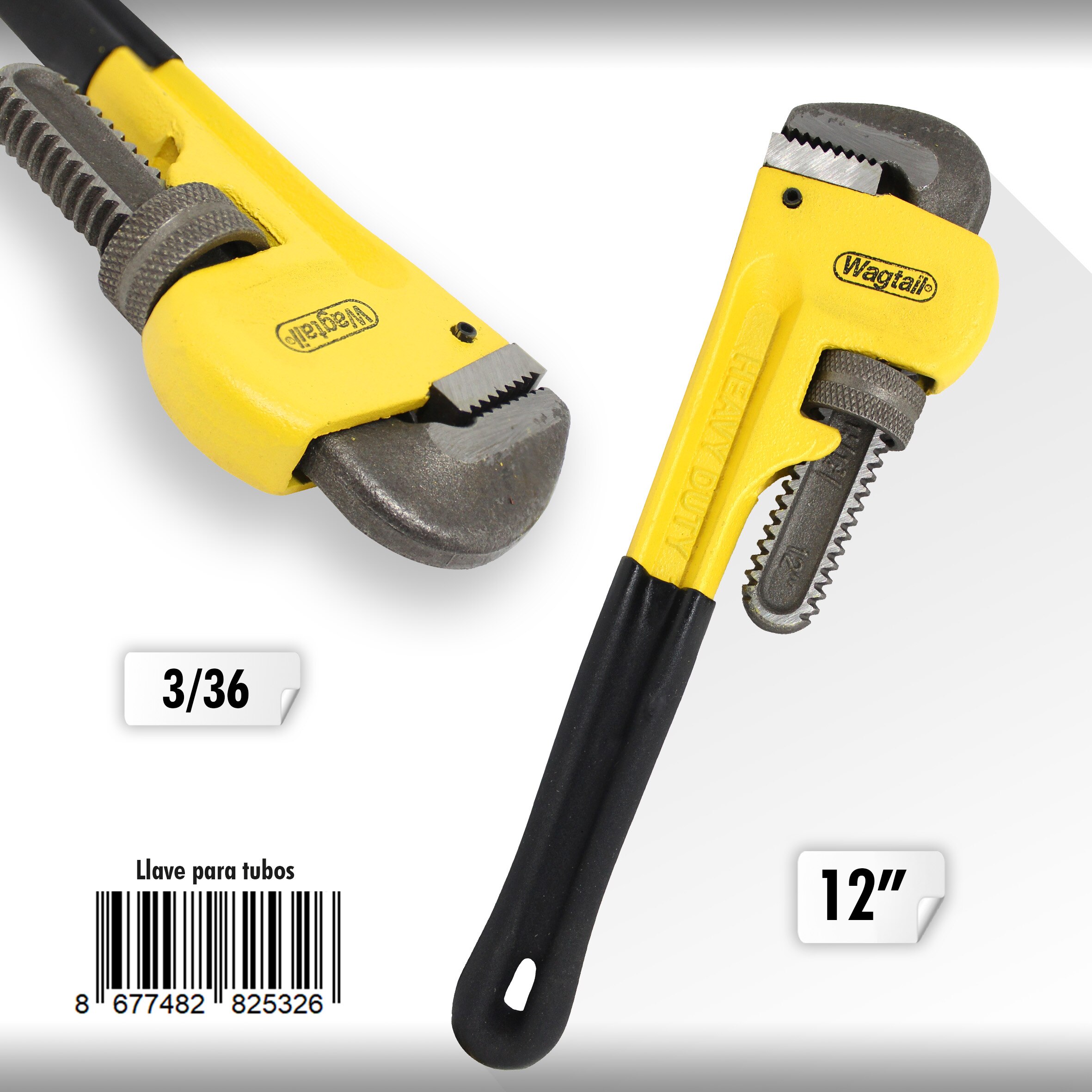 Wagtail-Llave para tubos, llave Stilson, llave grifa ajustable para apretar y aflojar