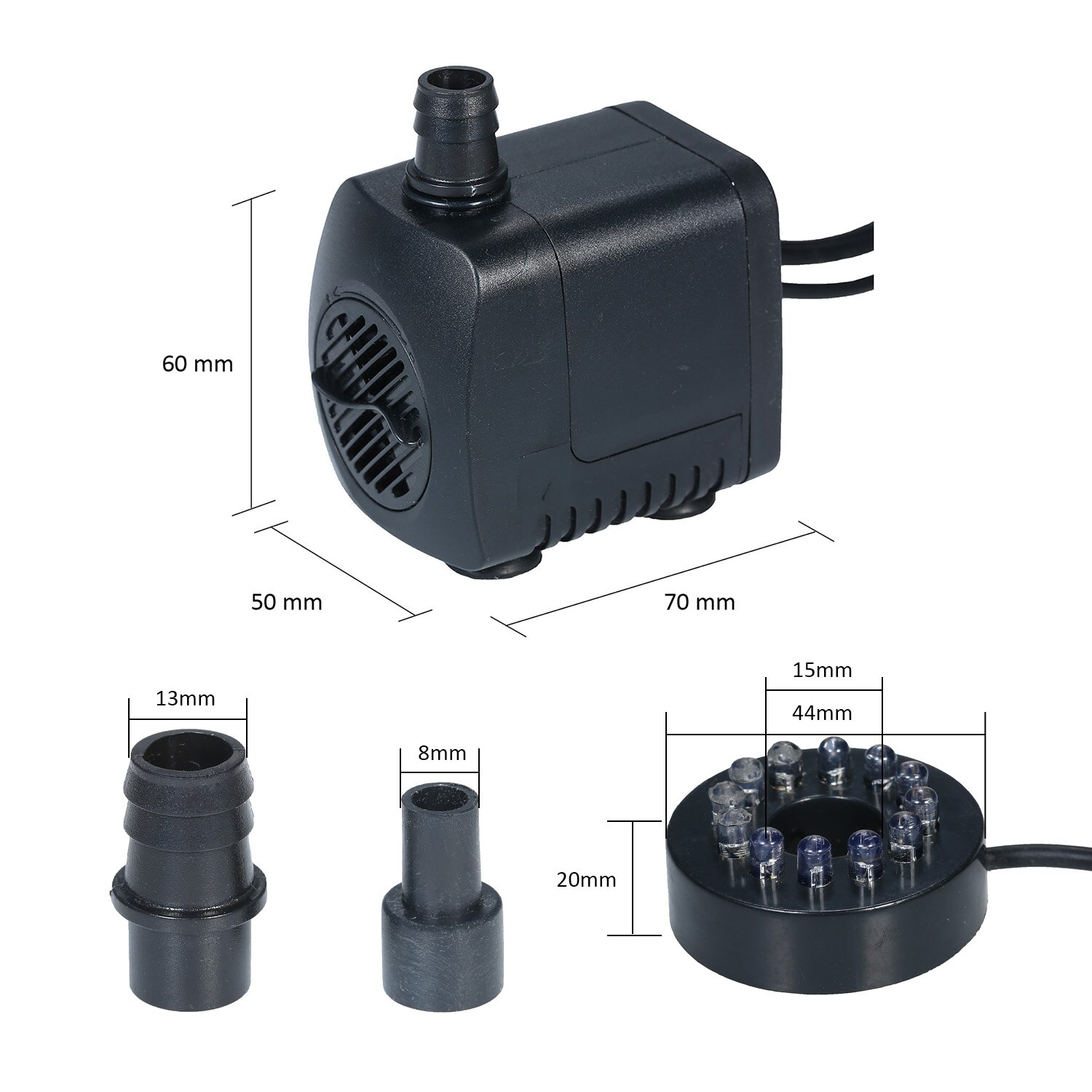 Ledet nedsænket pumpe 800l/ timer ultra-stille akvarium dam tank pool vand springvand pumpe uk plug