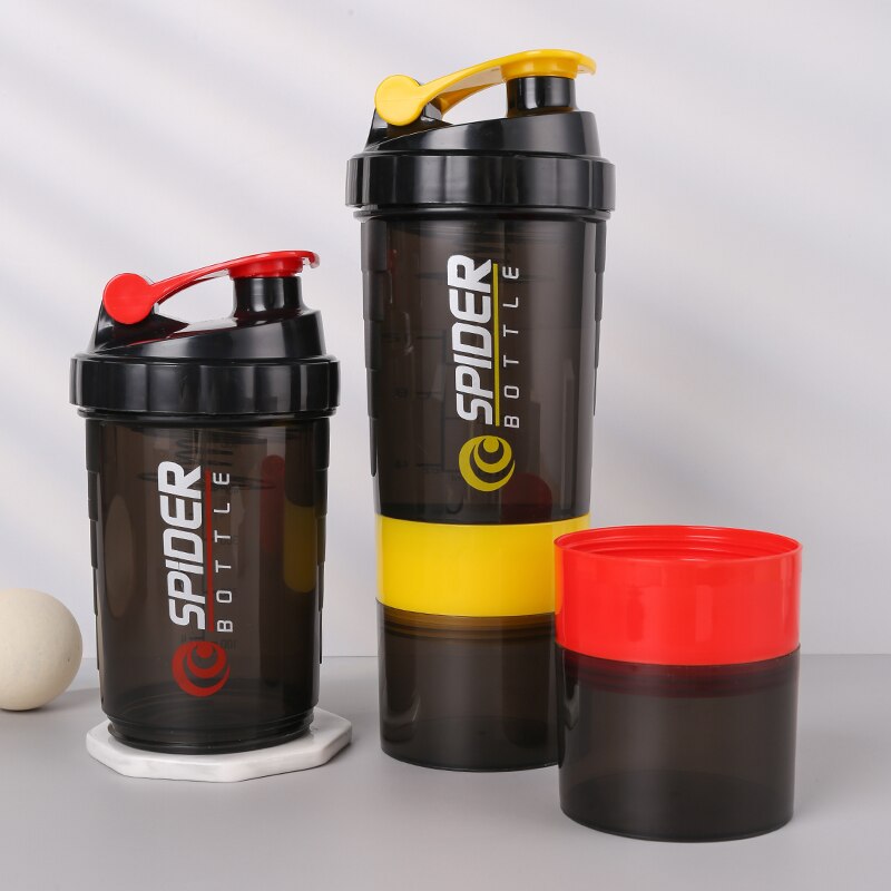 Taza de agua deportiva de gran capacidad, mezclador de proteína en polvo para Fitness con bola de mezcla a escala