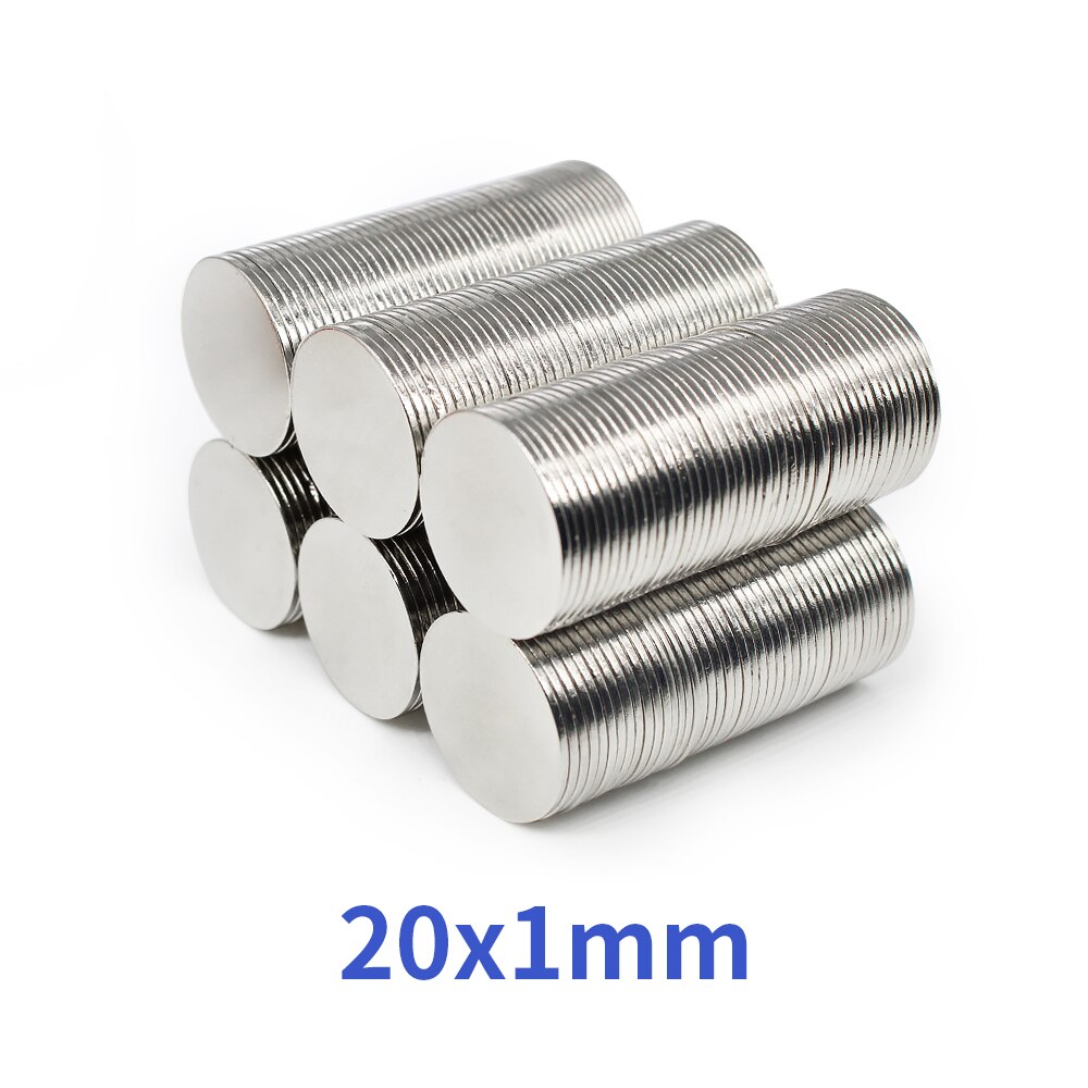 5/10/20/50/100/200 stk 20 x 1 mm stærke kraftige magneter 20 x 1mm runde søgemagnet 20mm x 1mm permanent neodym magnetskive 20*1