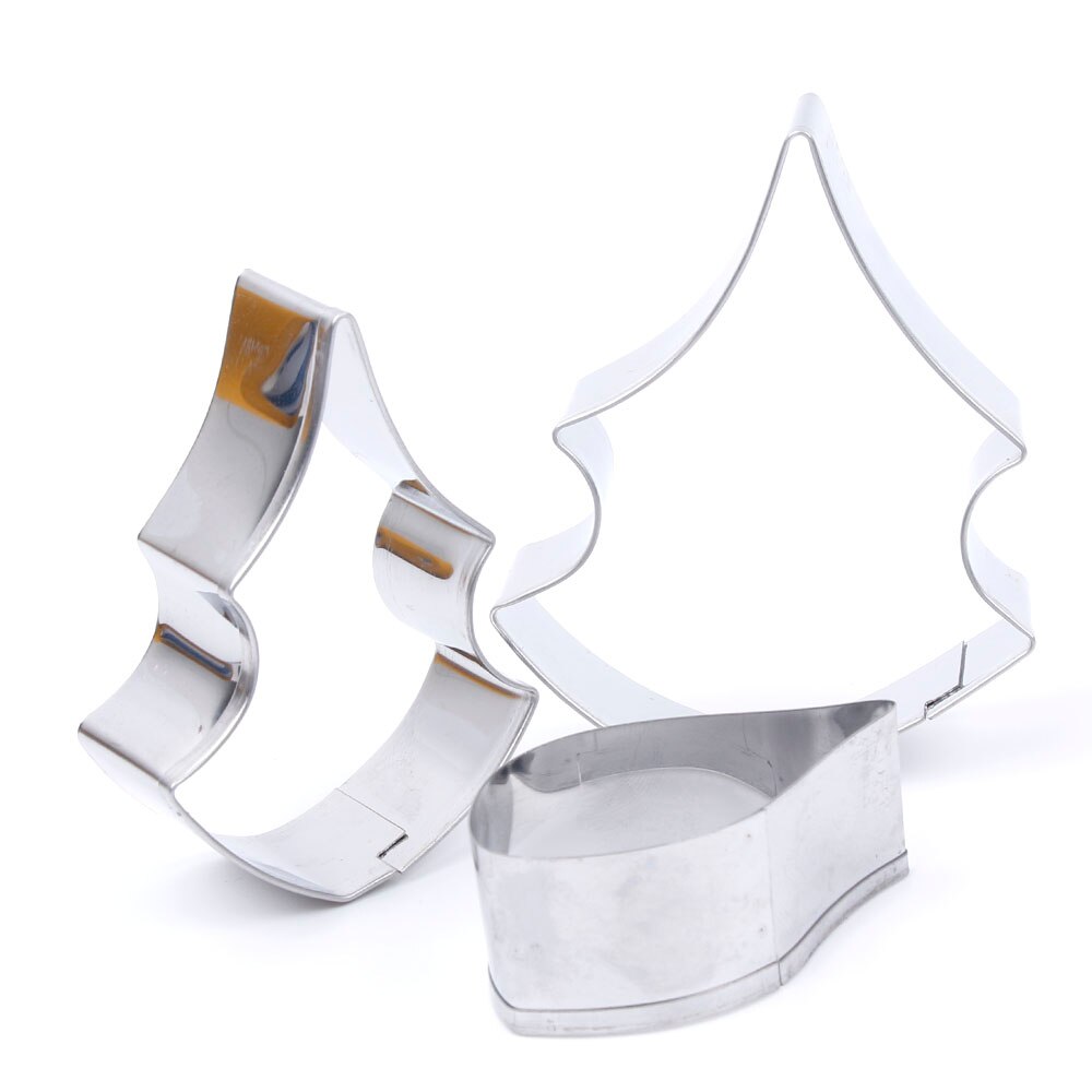 3 Stks/set Rvs Poinsettia Bloem Cookie Set Cutter 3D Fondant Sugarcraft Biscuit Bakvorm Taart Decoreren Gereedschappen