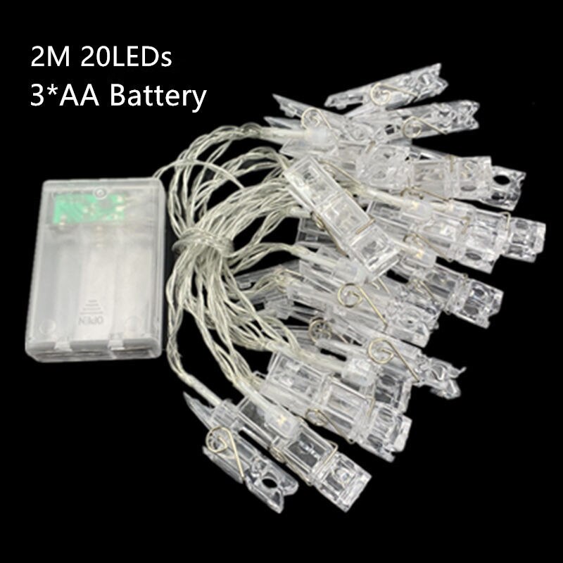 1m 2m 4m fotoklämma hållare led ljusslinga fairy girlander för jul år bröllop hem inredning inomhus batteridriven