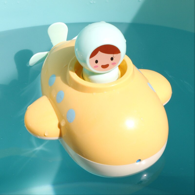 Bath Toy Water Fun Baby Bathroom Clockwork Toy Chain Floating Submarine Playing In Water Children&#39;s Bath Water Spray Toy