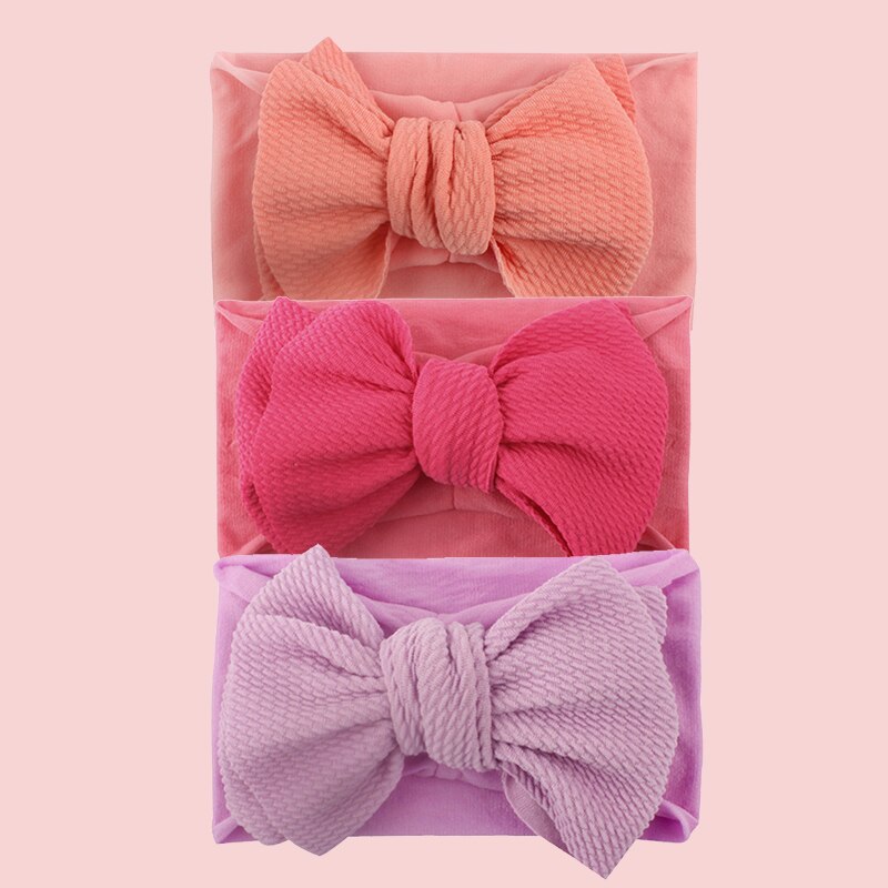 3Pcs/Set Cute Big Bowknot Baby Headband Flower Dot Elastic Baby Girl Hair Bands For Newborn Infant Baby Hair Accessories: Style 2 G04