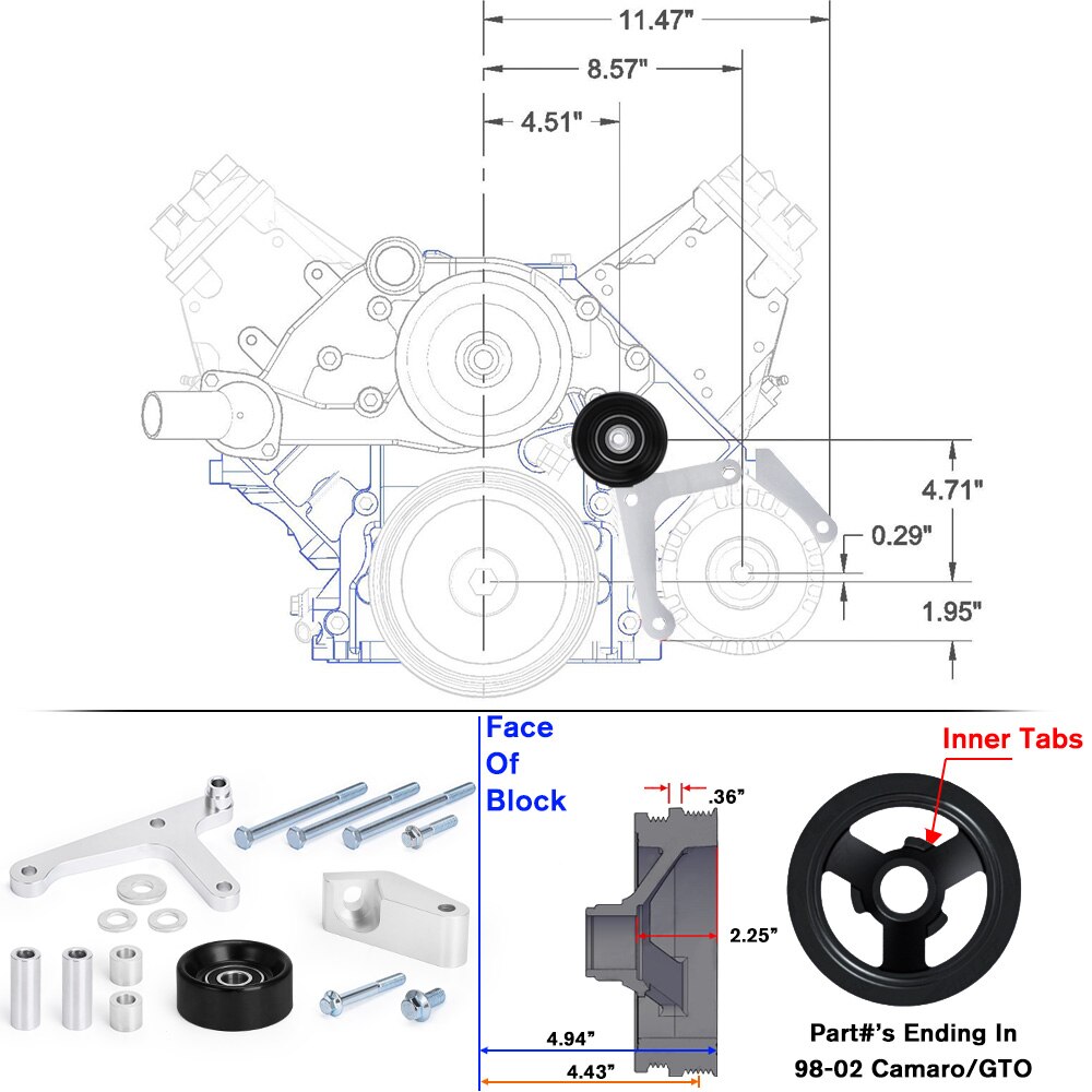 Auto Billet Aluminium Beugel Voor LS1 Camaro F Body Lage Mount Dynamo Met Rear Brace Klassieke Kleuren En Eenvoudige Duurzaam