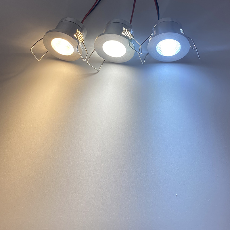 Foco interior Downlight 12V 24V 1W Mini LED delgado regulable montaje empotrado recorte 28mm luz de techo gabinete escaparate lámpara de Camper