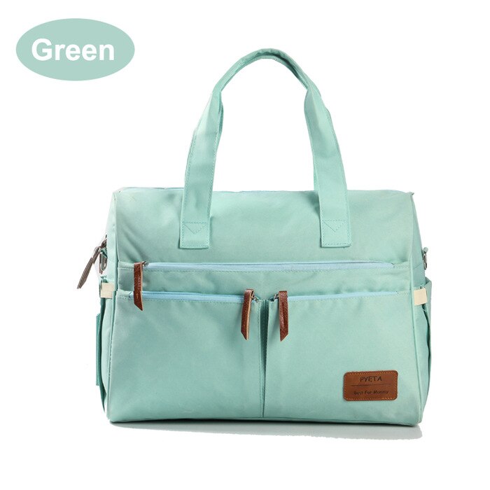 Baby Diaper Bags Large Capacity Mommy Bag Mom Travel Shoulder Bag Waterproof Baby Nappy Bag Portable Stroller Bags: Green