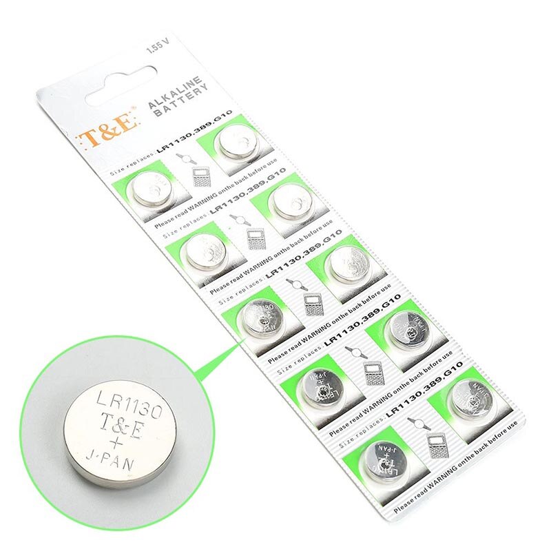 10PCS/LOT AG10 LR1130 LR1131 389 Button Battery MP3 Players,Toys Watch Batteries Alkaline Batteria