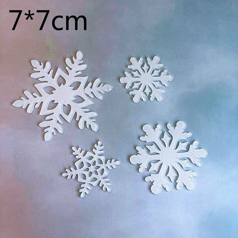 Christmas Winter Snowfake Castle Acrylic Cake Topper Snow Queen Princess Theme Happy Birthay Cake Decoration Party Supplies: 2White4pcs