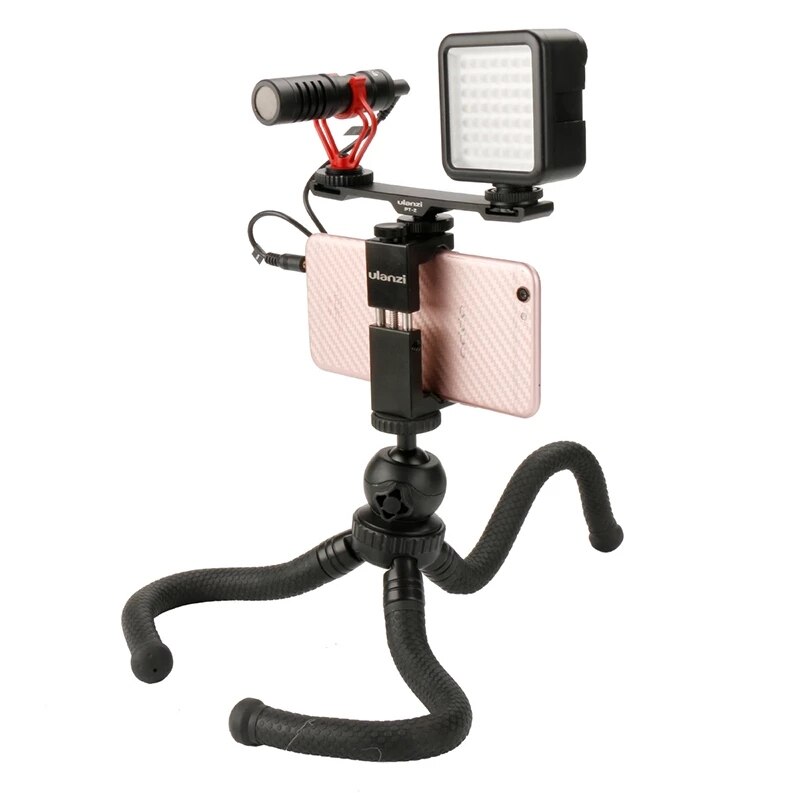 Ulanzi-Micrófono de aluminio para cámara de vídeo, placa de extensión de montaje en frío Dual, accesorio Vlogging para trípode