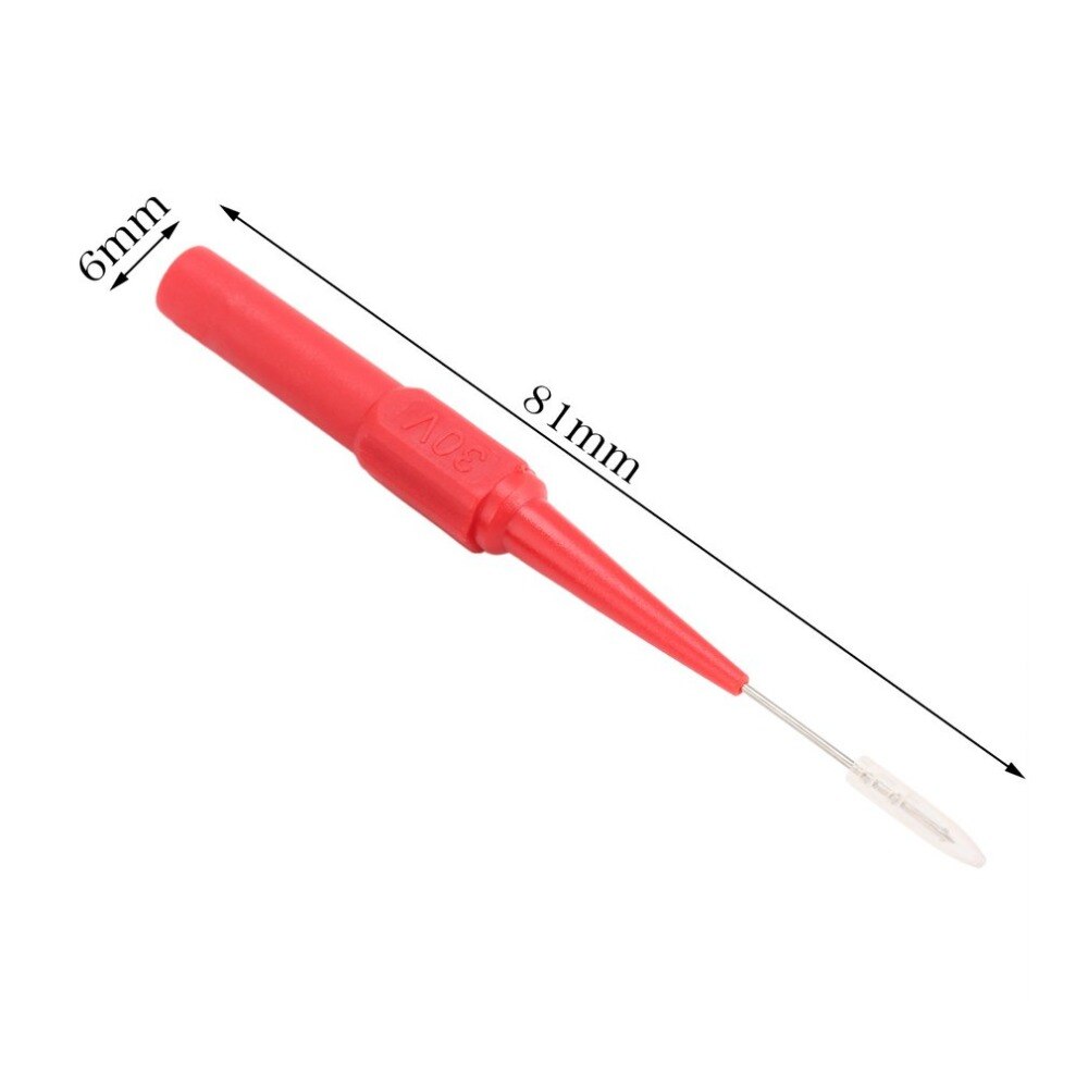 2 stuks 4mm Jack Koper Test Lead Probe Rvs Test Naald Multimeter Gereedschap Zwart/Rood Voor Banaan plug