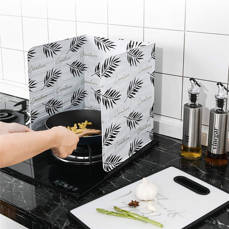 Feuille d'aluminium bloc d'huile barrière d'huile cuisinière Anti-éclaboussures huile déflecteur isolation thermique cuisine ustensiles de protection blanc noir