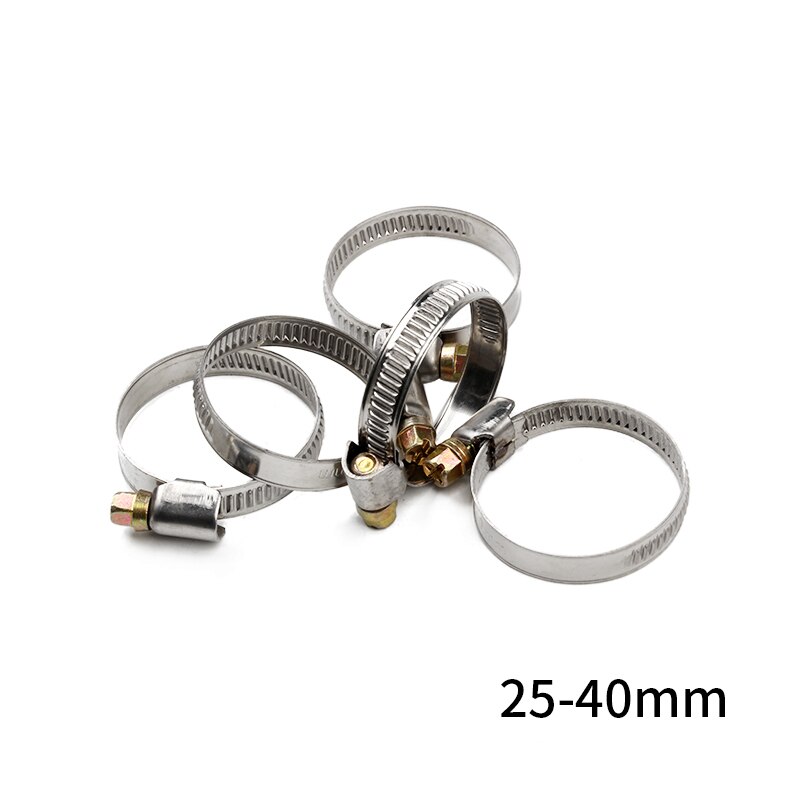 5Pcs/set Pipe Clamps Stainless Steel Hose Clips Fuel Hose Pipe Clamps Metal Fastener Soldering Assortment Kit Anti-oxidation