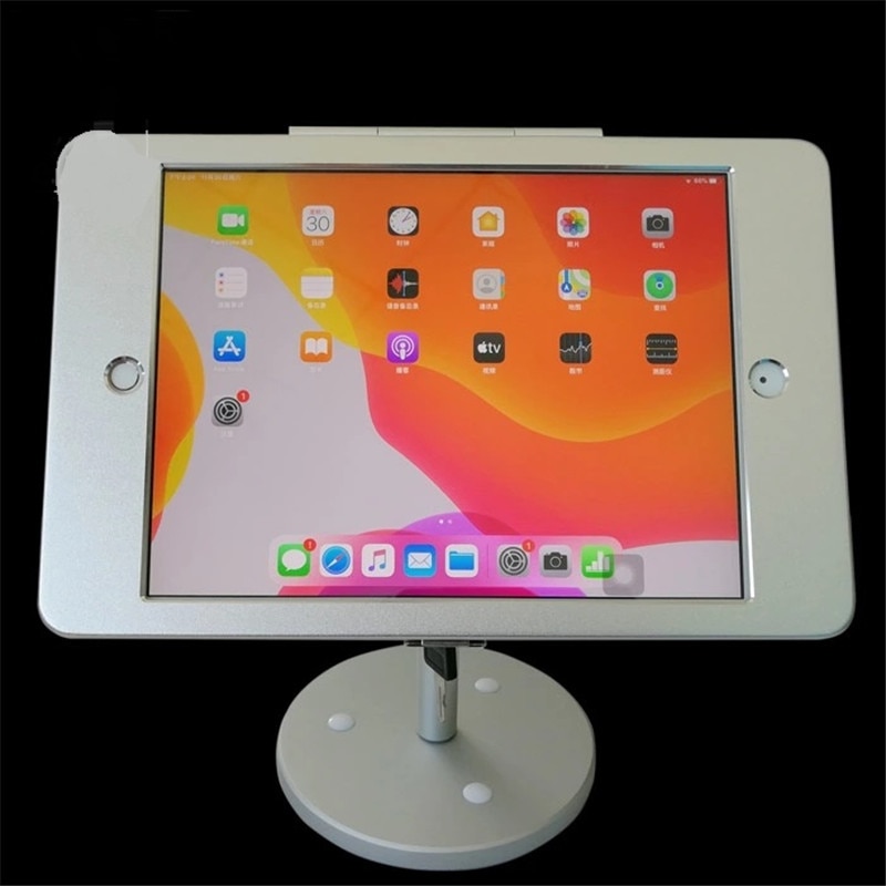 for iPad table holder safety stand locking enclosure display hotel countertop desk for 10.2" ipad