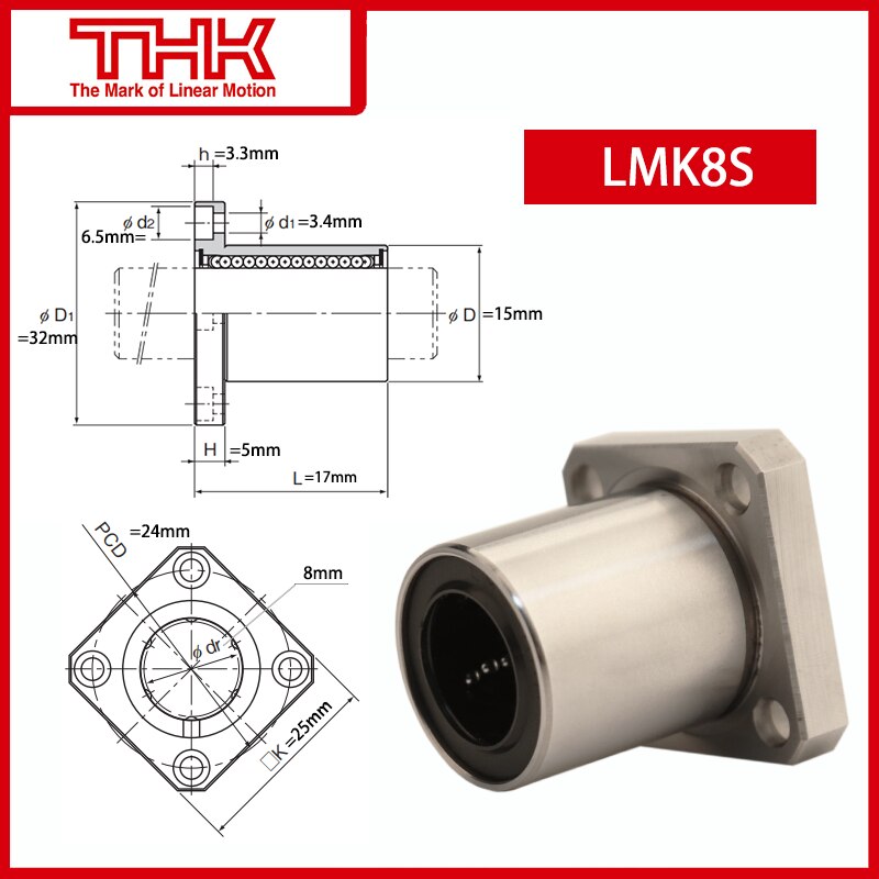 Thk Flens Linear Bus Lmk LMK8S LMK8SUU Lineaire Lager